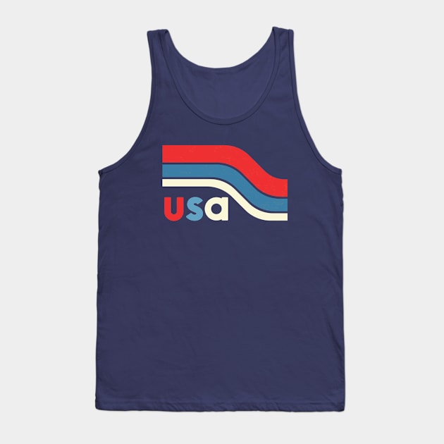 Retro U.S.A. in Bold Stripes Tank Top by SharksOnShore